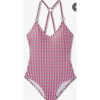 New with tags women's wide ribbed center ring medium coverage one-piece  Kona Sol swimsuit