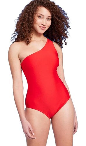 Red Kona Sol one shoulder tummy control swimsuit size medium